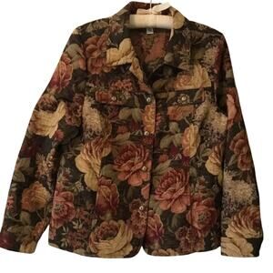 TOG SHOP Floral Brocade Blazer, Size L, Excellent Vintage Condition
